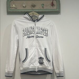 Dolce & Gabbana White Sailing Master Zip-Up Hoodie large juniors